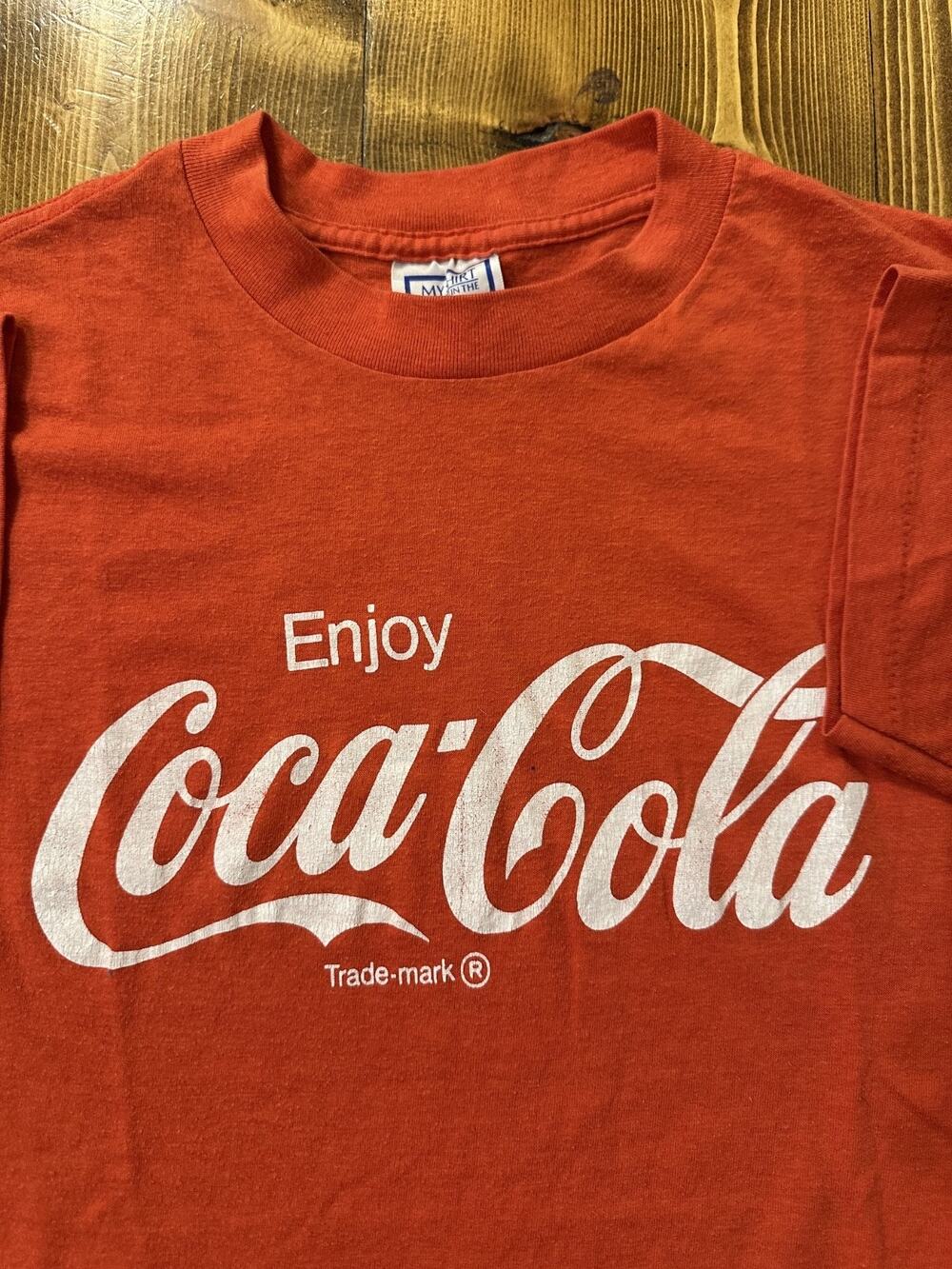 Vintage Coca Cola Single Stitch T Shirt Coke Made In USA Medium Red Vtg Tee